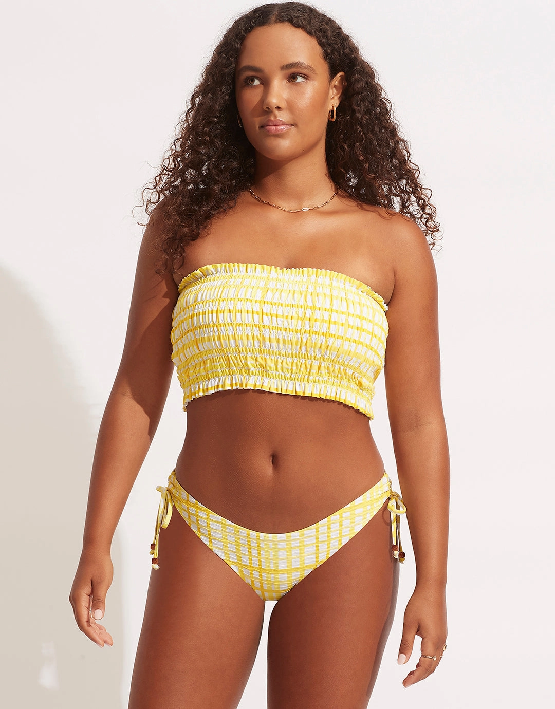 Amalfi check loop side hipster bikini pant