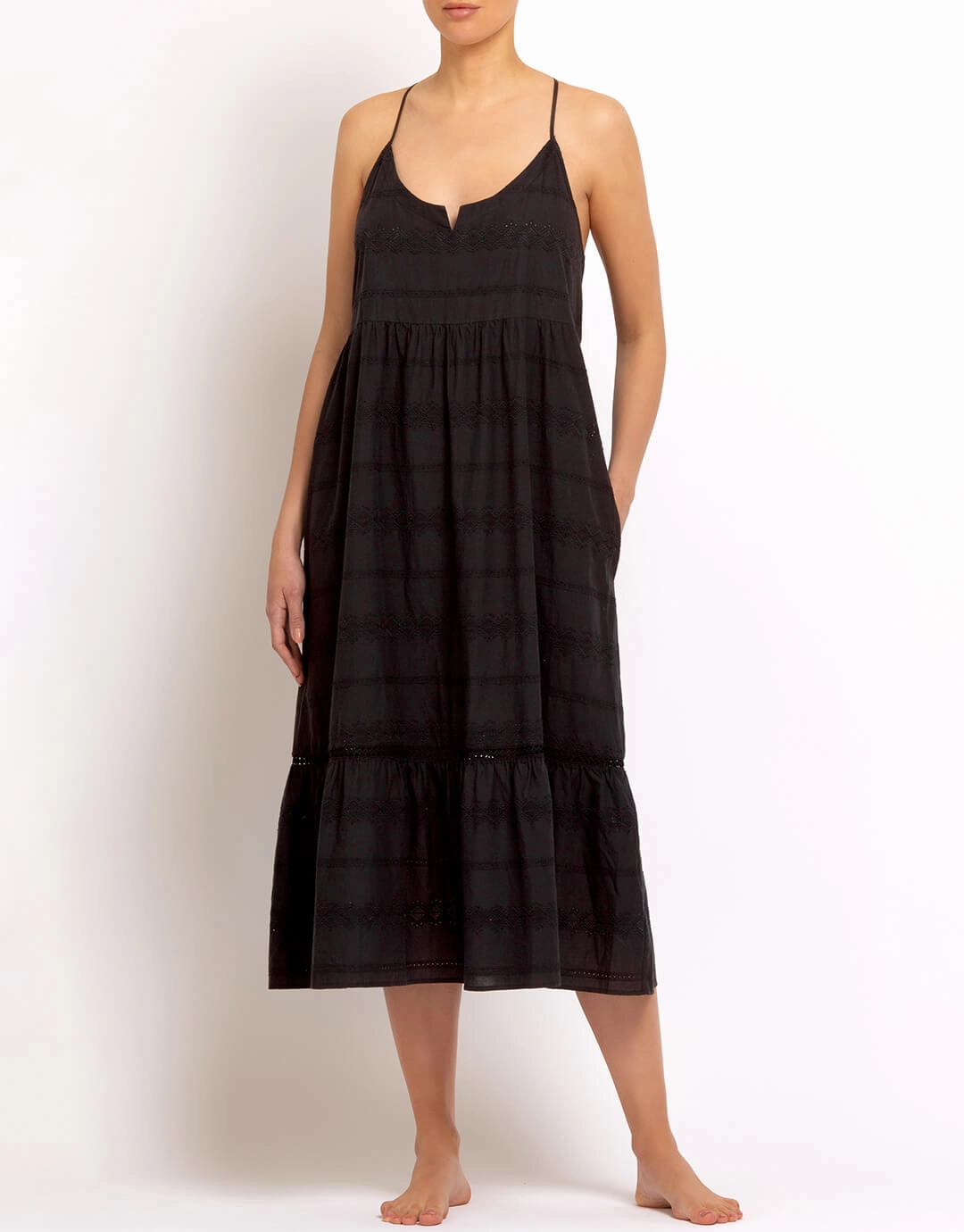Amalfi Scoop Neck Dress - Black