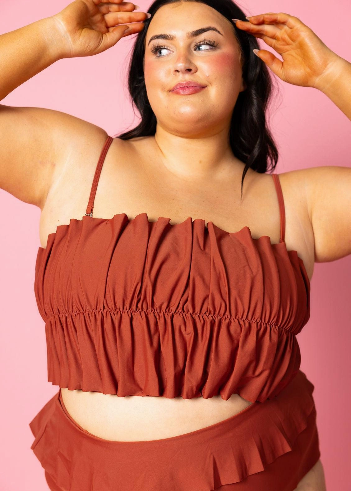 Amber Brown | Oversized Ruffle Top