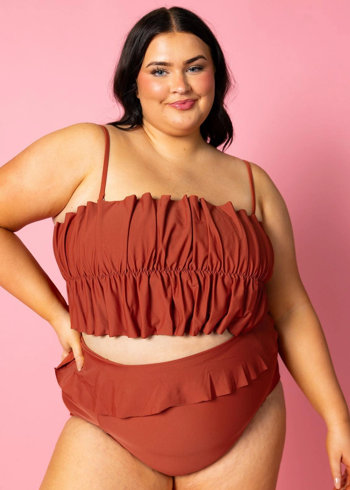 Amber Brown | Oversized Ruffle Top
