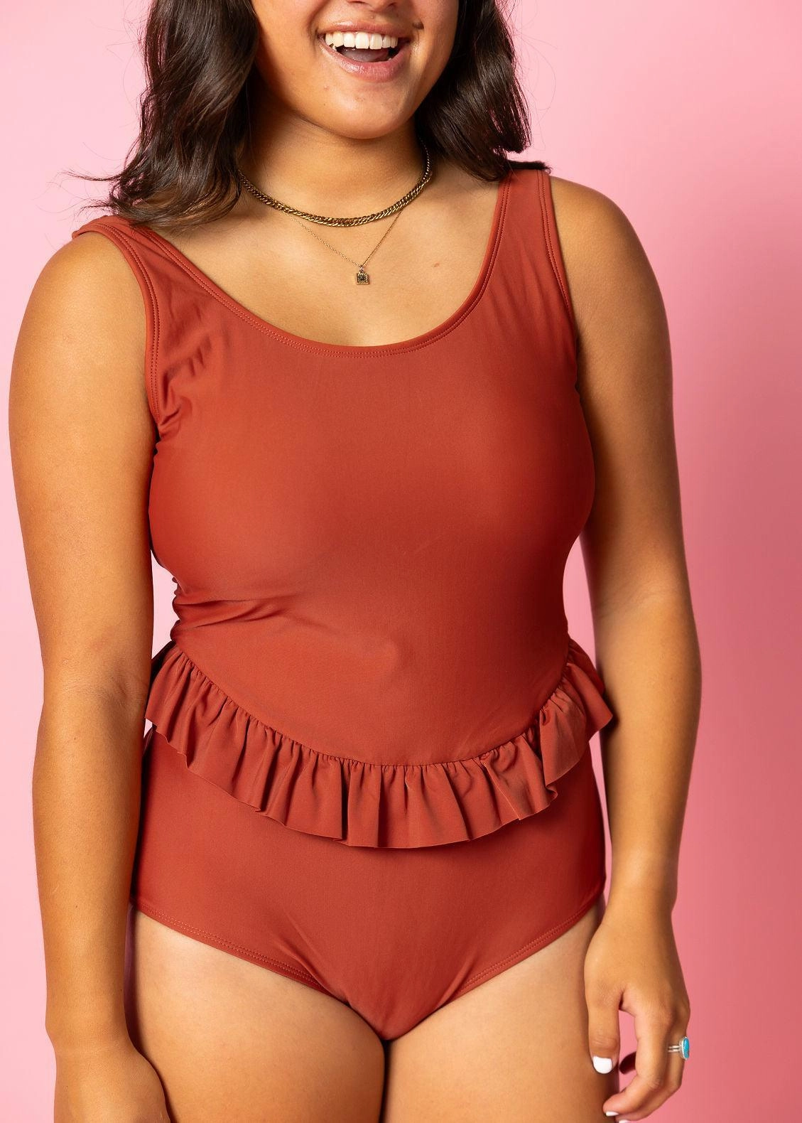 Amber Brown | Skirted One-Piece