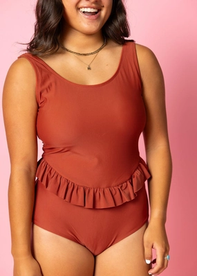 Amber Brown | Skirted One-Piece