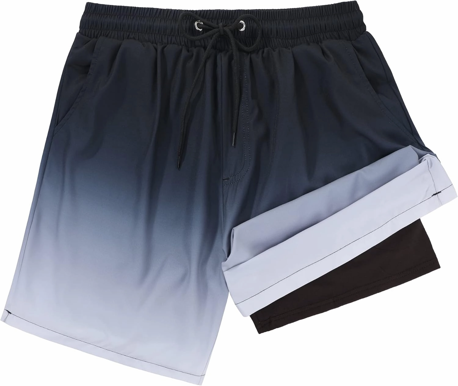 American Trends Men's Swim Trunks Board Shorts Quick Dry Mens Swimming Trunks with Compression Liner