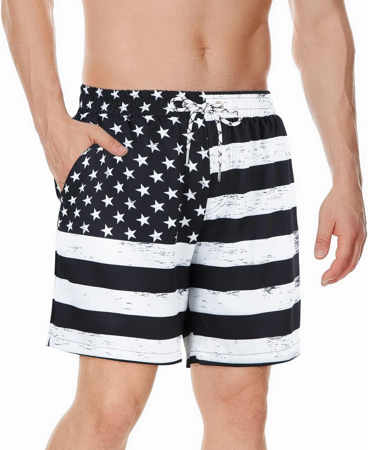 American Trends Mens Swim Trunks with Compression Liner Board Shorts for Men Quick Dry Swimsuits Bathing Suit Swimwear M-XXL
