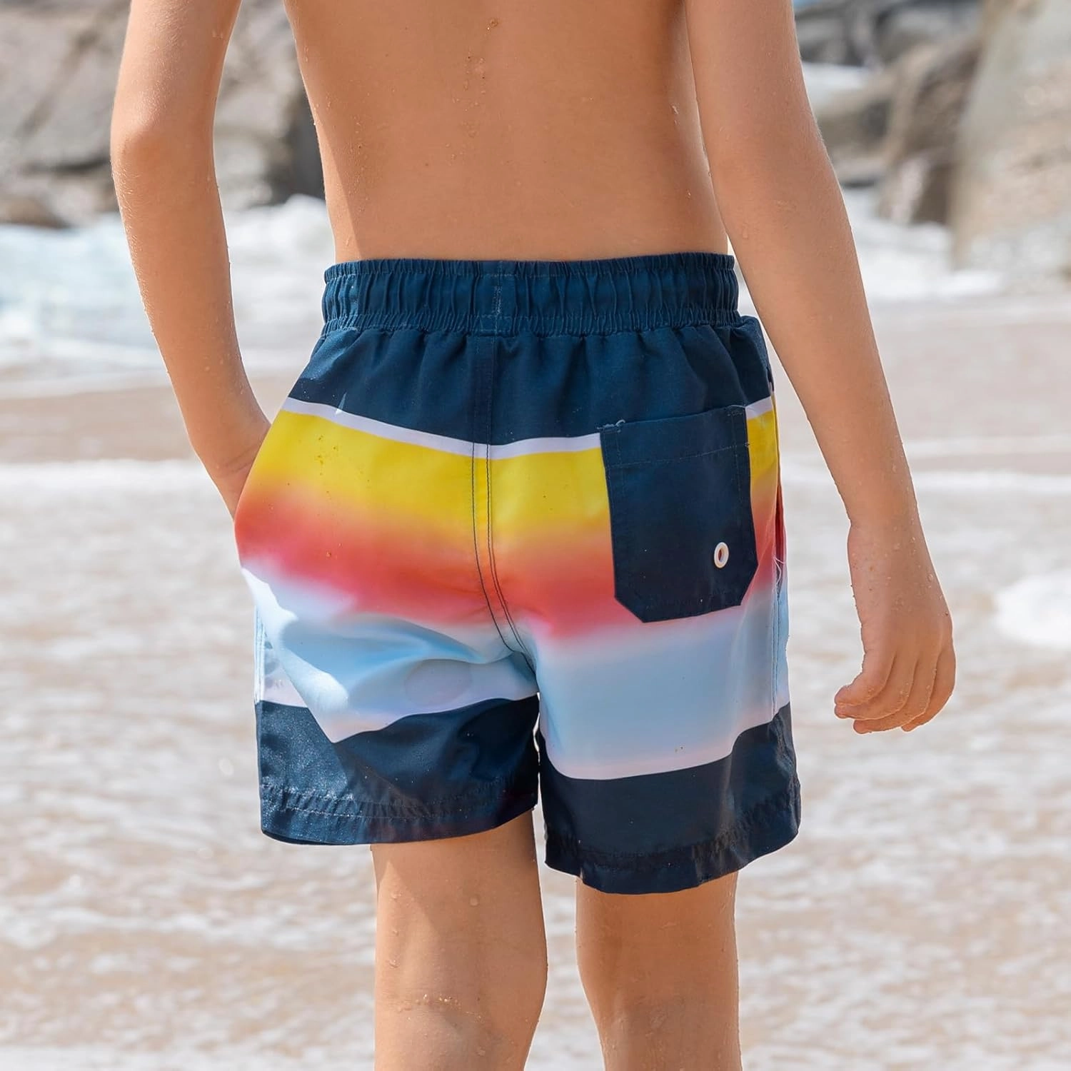 Angel season Boys Swim Trunks Toddler Kids Swimsuits for Boys Swimming Bathing Suits Quick Dry Kid Board Short Size 2-10