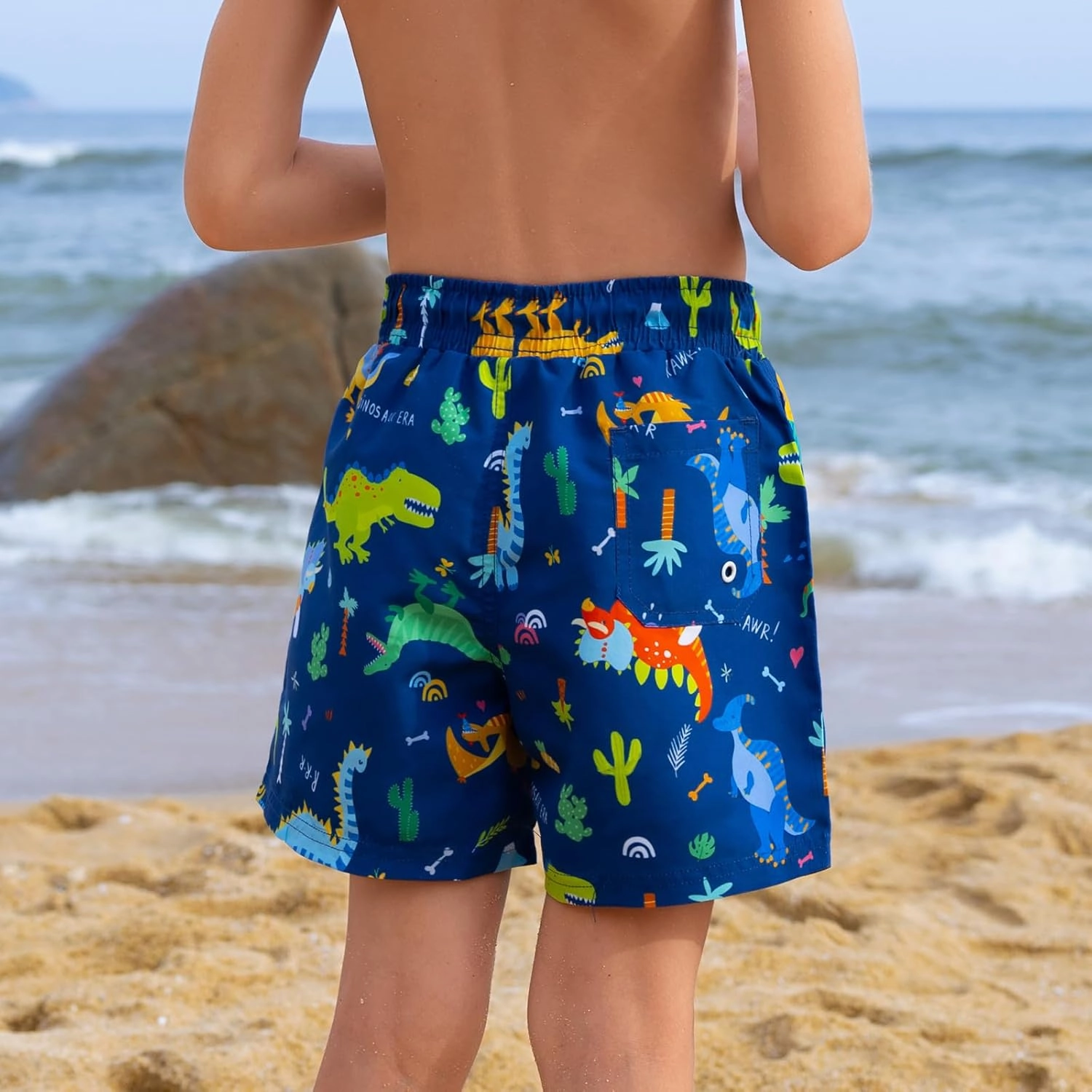 Angel season Boys Swim Trunks Toddler Kids Swimsuits for Boys Swimming Bathing Suits Quick Dry Kid Board Short Size 2-10