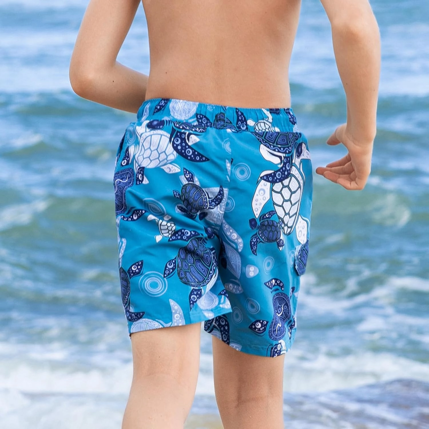 Angel season Boys Swim Trunks with UPF 50  Kids Board Shorts Quick Dry Youth Swimsuit Teen Boy Swimwear Sizes 7-14 Years