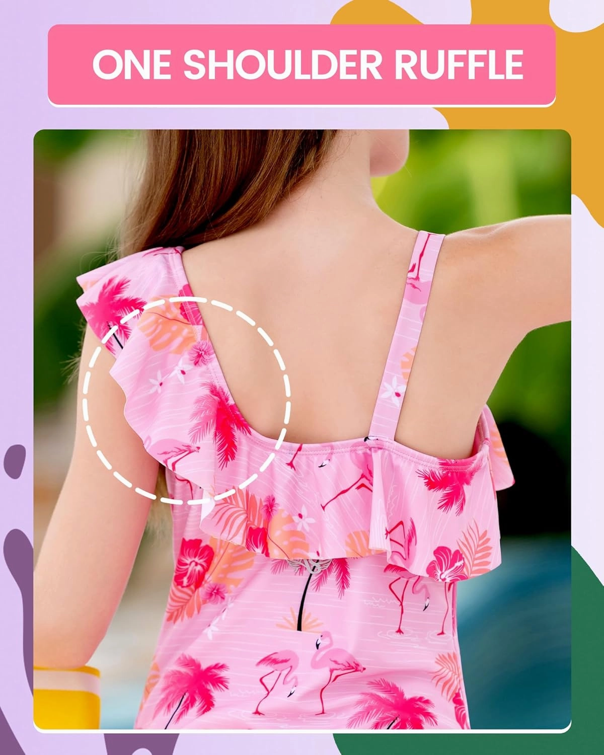 Angel season Girls One Piece Swimsuits Teens Bathing Suit Straps Kids Cute Swimwear with UPF 50  Daisy Halter Size 7-14
