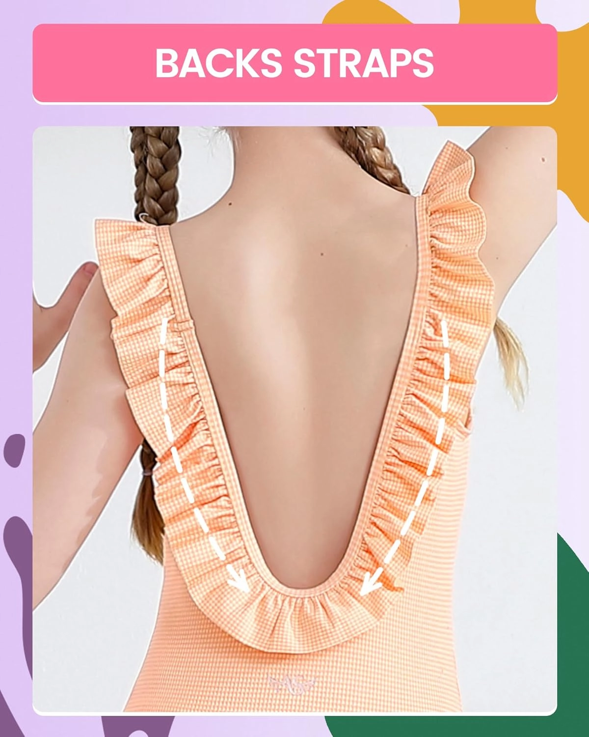 Angel season Girls One Piece Swimsuits Teens Bathing Suit Straps Kids Cute Swimwear with UPF 50  Daisy Halter Size 7-14