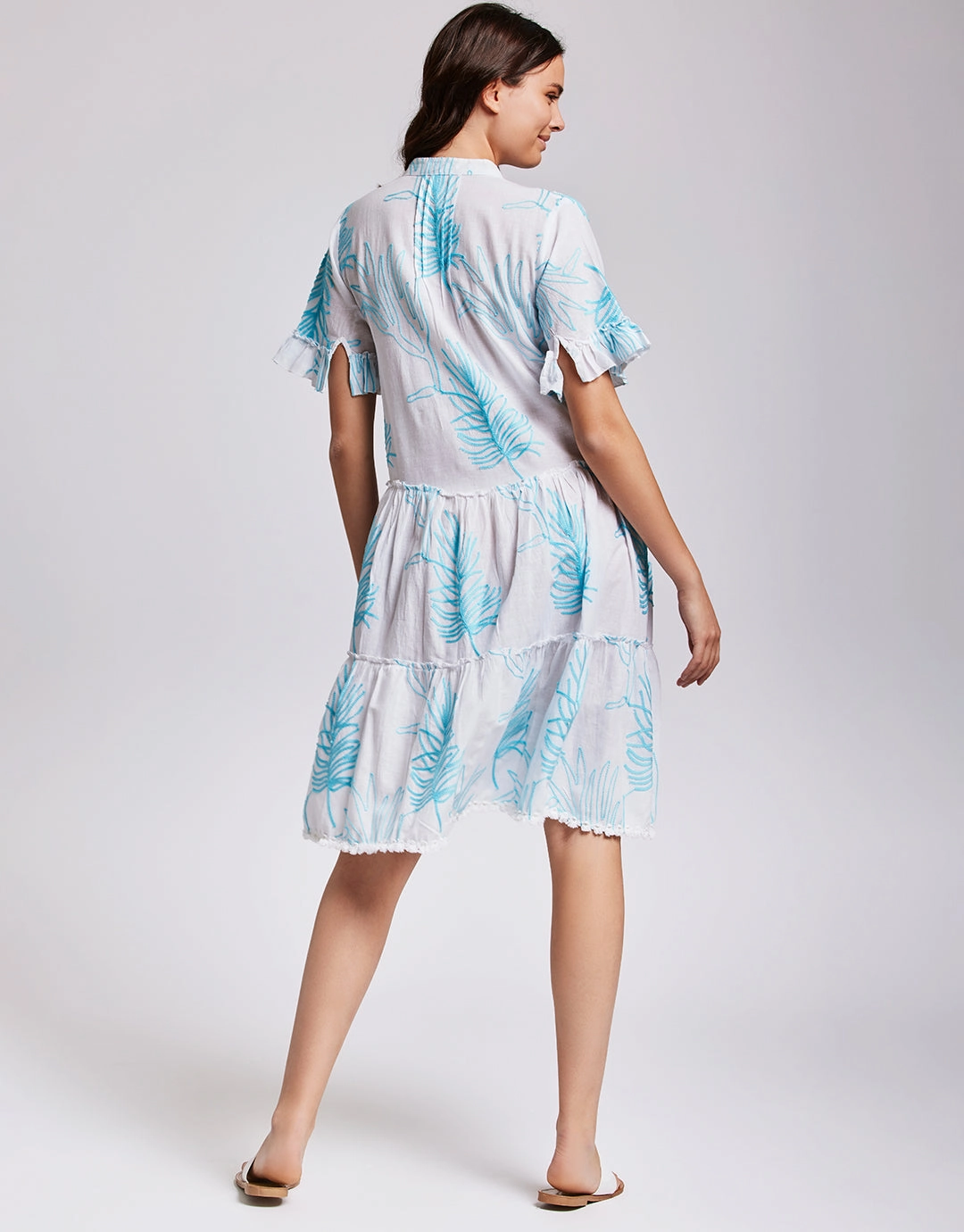 Angie Short Sleeve Dress - Turquoise