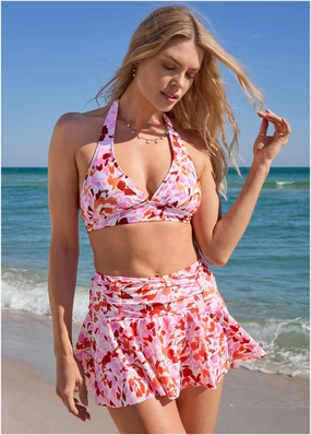 Anguilla Halter Top - Feathered Blooms
