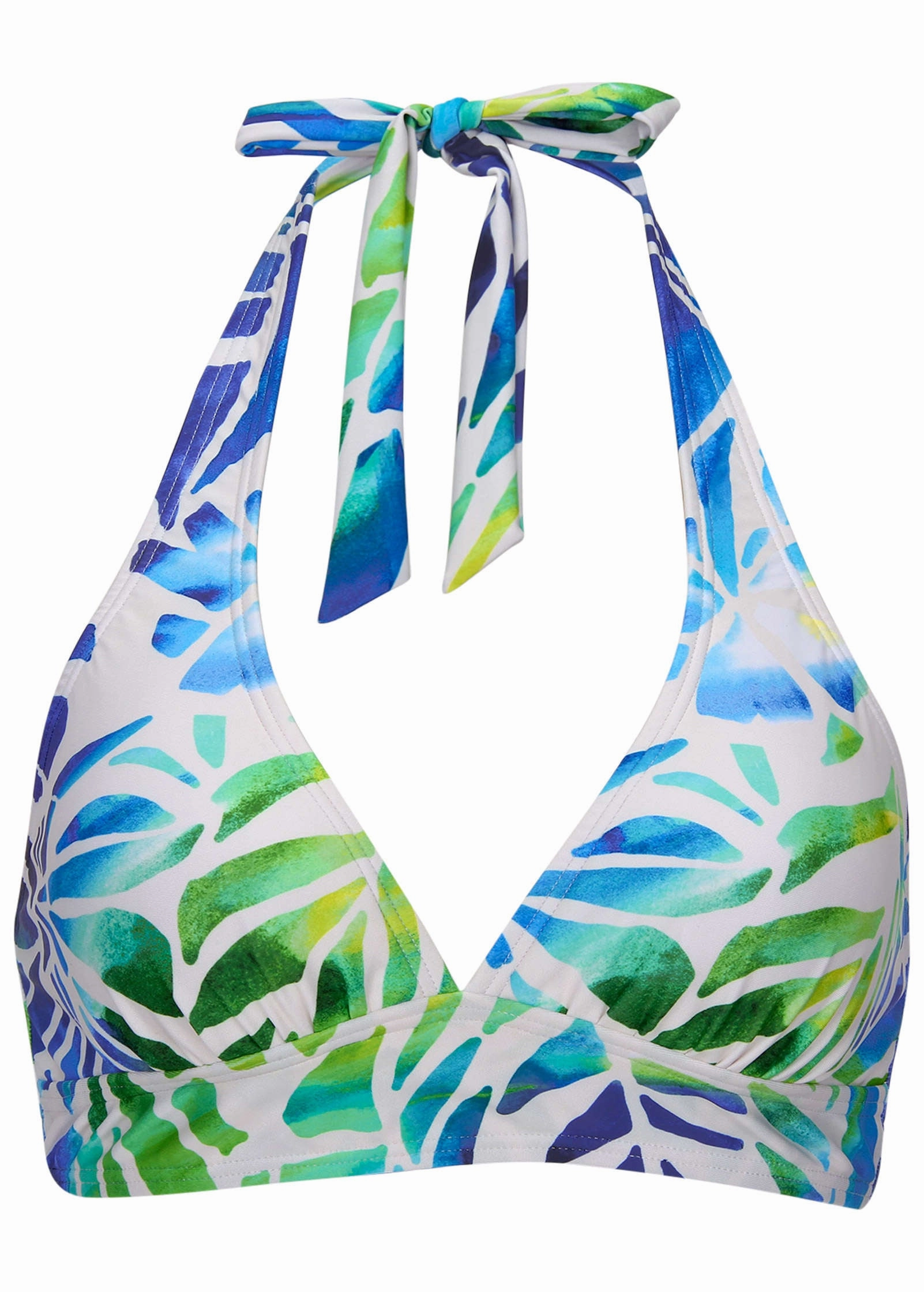 Anguilla Halter Top - Ombre Block Leaves