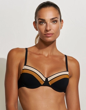 Antagonist Underwired  Bikini Top - Black Sand Caramel