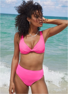Antigua Twist Underwire Top - Hot Pink