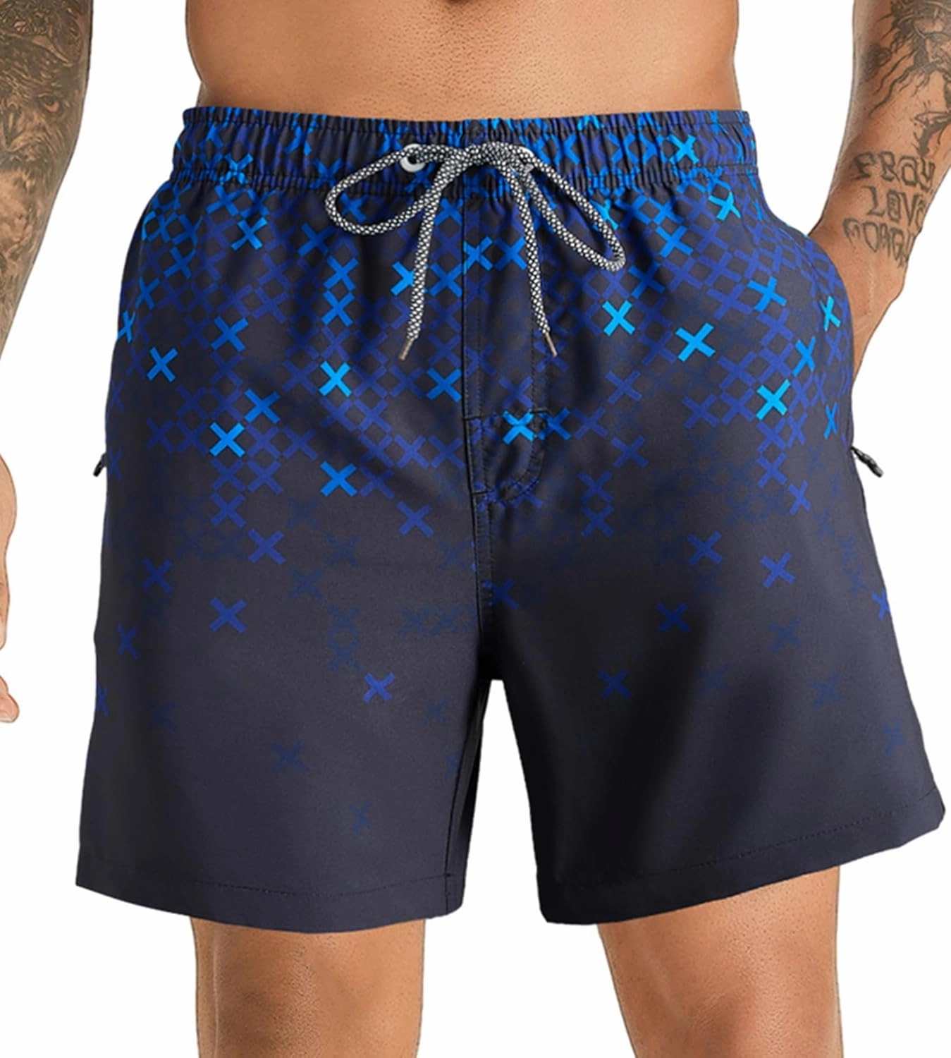 APTRO Men's Swim Trunks 2 in 1 Bathing Suit 5 Inch Beach Swimwear with Compression Liner