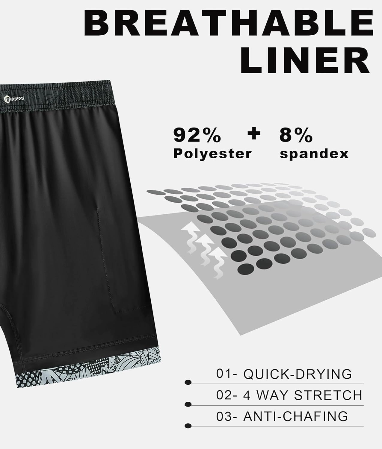 APTRO Men's Swim Trunks 2 in 1 Bathing Suit 5 Inch Beach Swimwear with Compression Liner