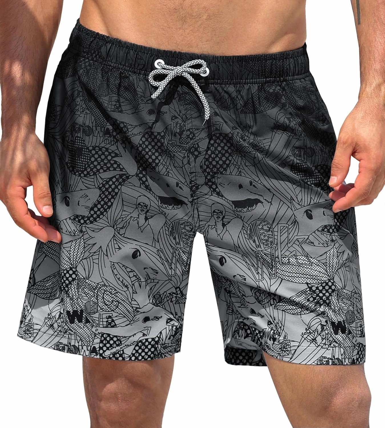 APTRO Men's Swim Trunks 2 in 1 Bathing Suit 5 Inch Beach Swimwear with Compression Liner