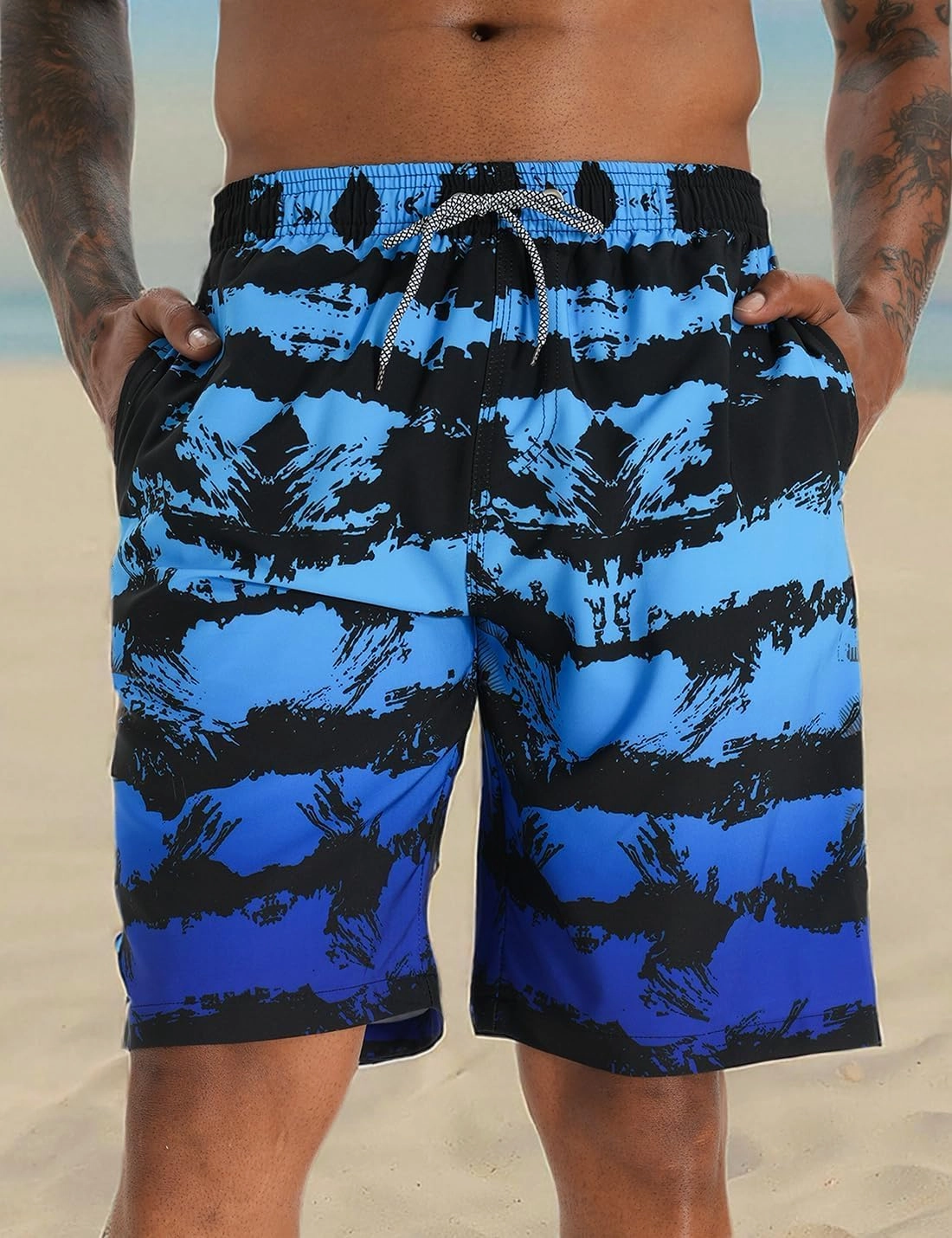 APTRO Men's Swim Trunks 9" Quick Dry Swimsuits Beach Bathing Suits Swim Shorts Mesh Liner