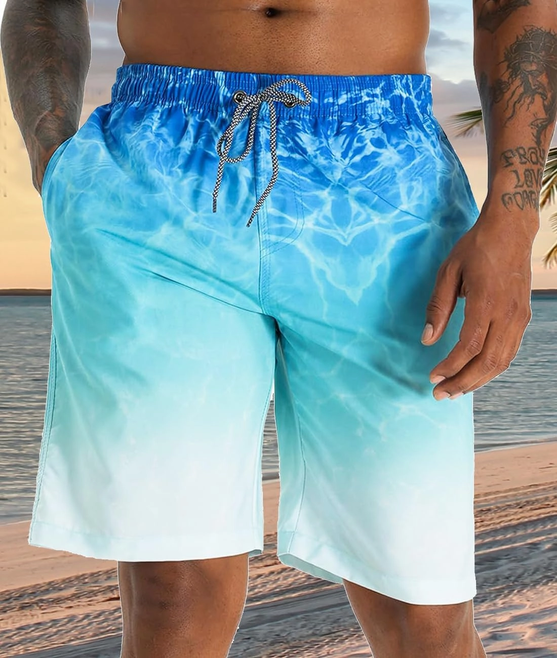 APTRO Men's Swim Trunks 9" Quick Dry Swimsuits Beach Bathing Suits Swim Shorts Mesh Liner
