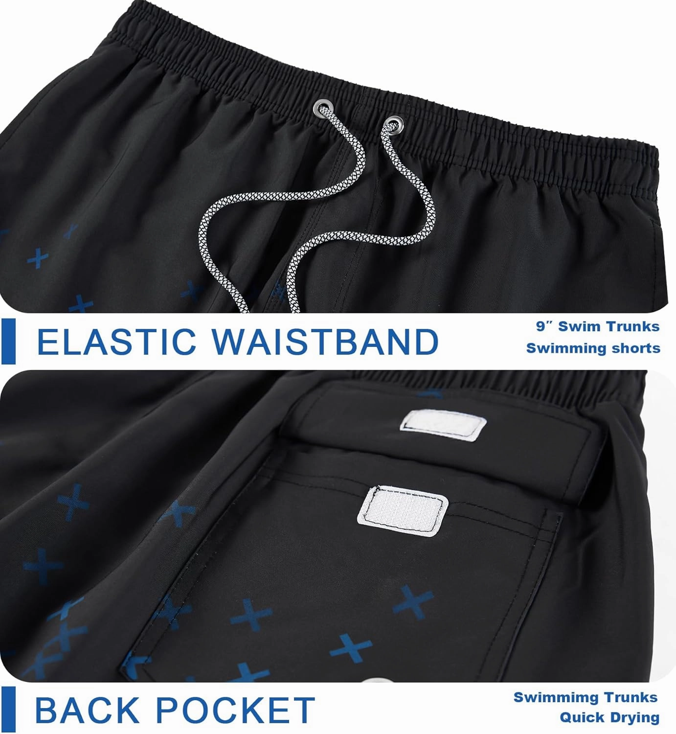 APTRO Men's Swim Trunks 9" Quick Dry Swimsuits Beach Bathing Suits Swim Shorts Mesh Liner