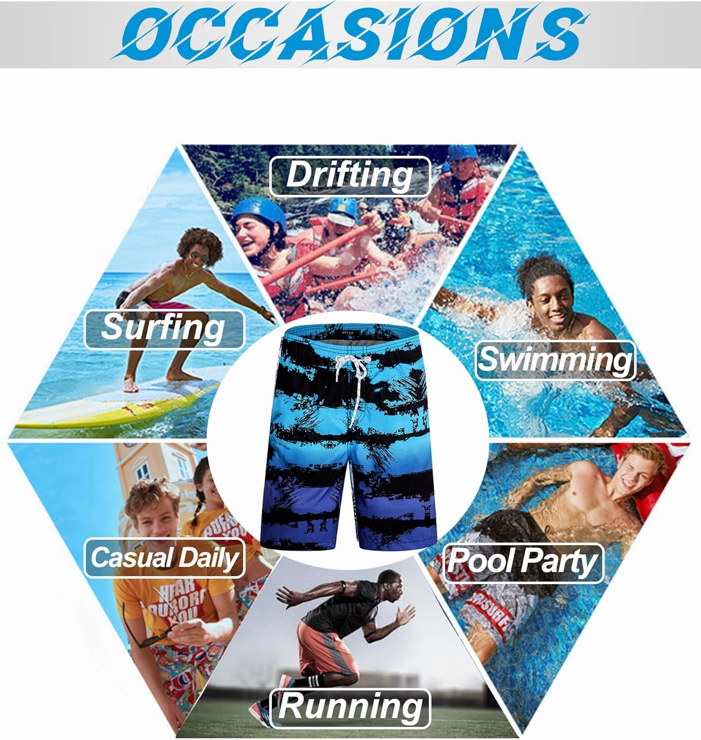 APTRO Men's Swim Trunks 9" Quick Dry Swimsuits Beach Bathing Suits Swim Shorts Mesh Liner