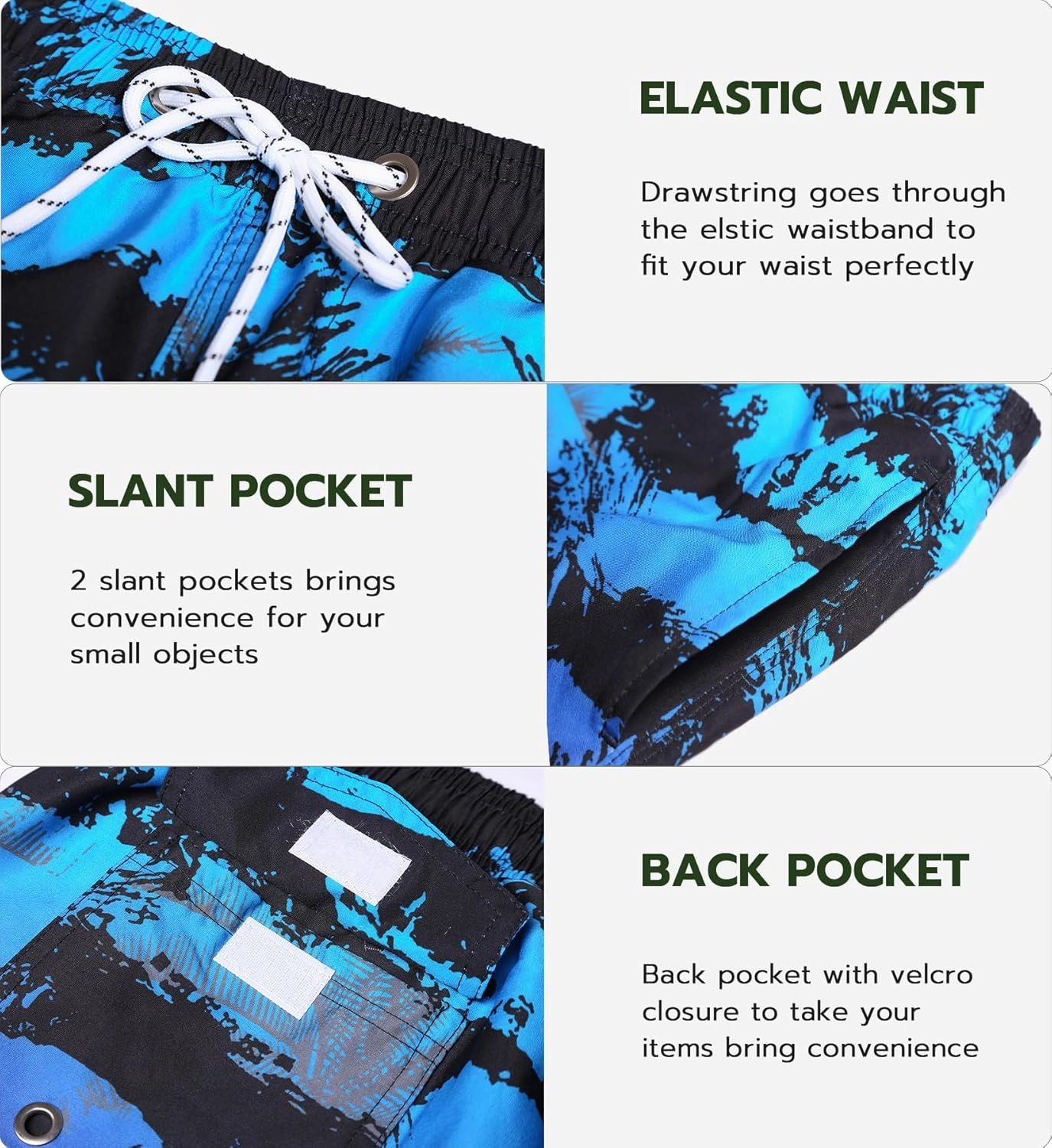 APTRO Men's Swim Trunks 9" Quick Dry Swimsuits Beach Bathing Suits Swim Shorts Mesh Liner
