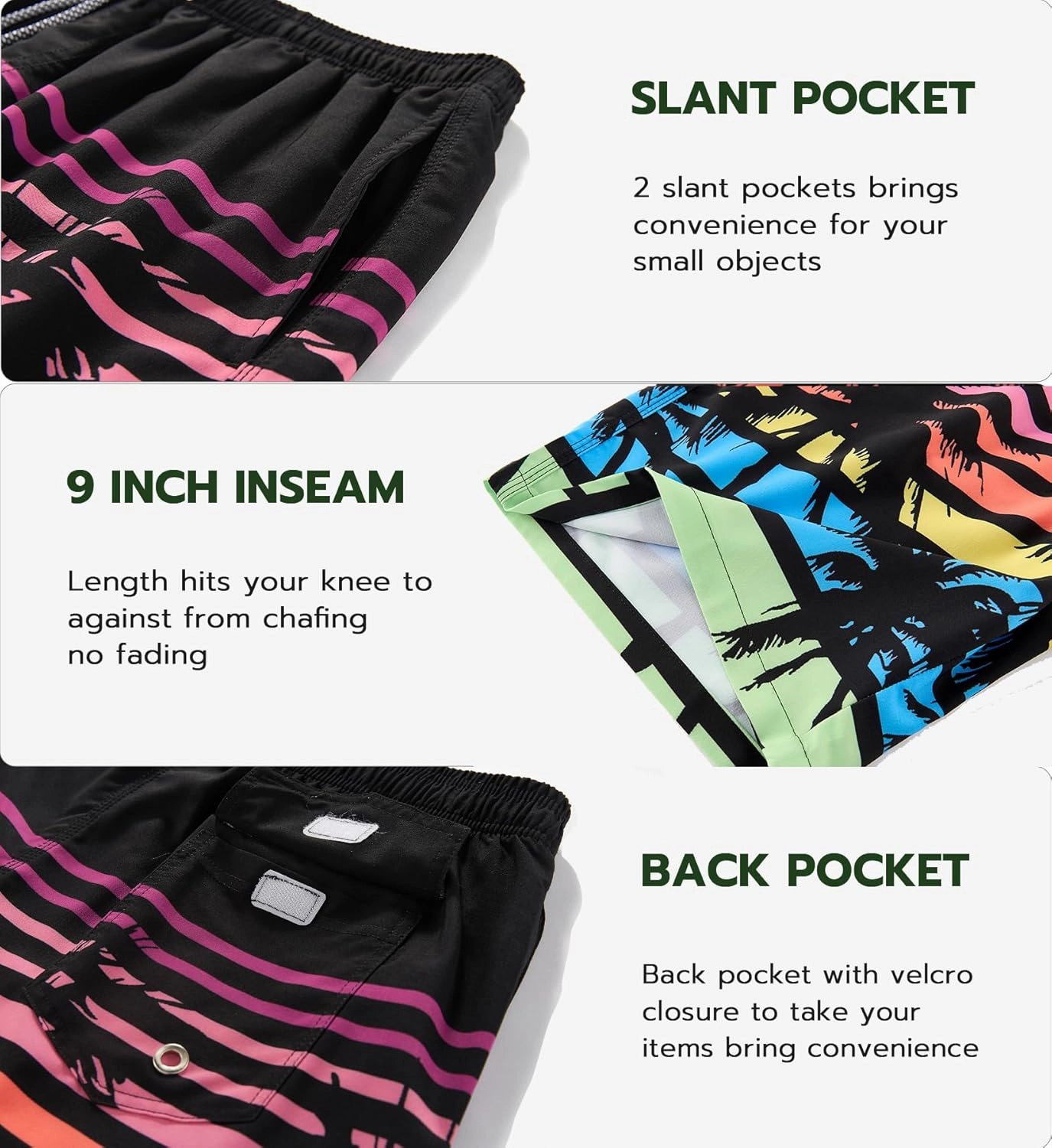 APTRO Men's Swim Trunks 9" Quick Dry Swimsuits Beach Bathing Suits Swim Shorts Mesh Liner