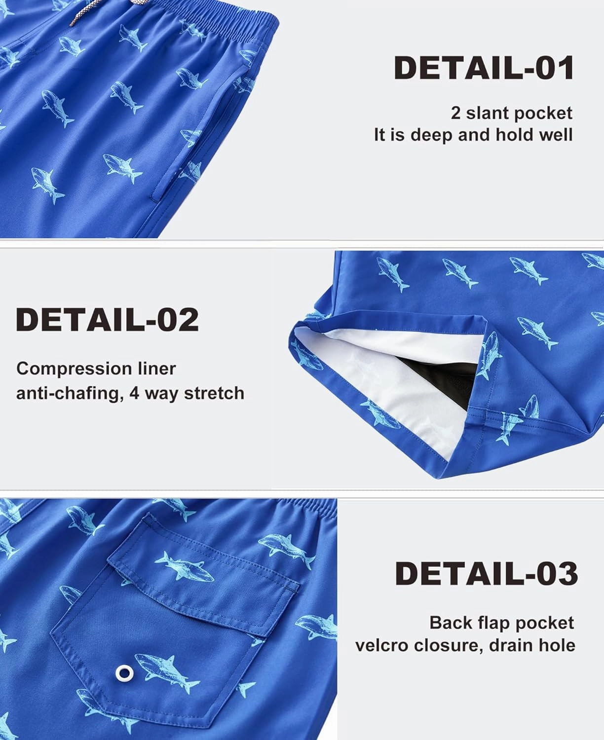 APTRO Men's Swim Trunks with Compression Liner 5 Inch Bathing Suit Beach Swimsuits