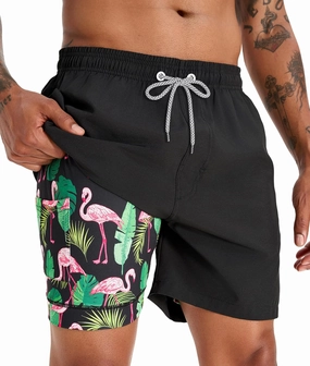 APTRO Men's Swim Trunks with Compression Liner 5 Inch Bathing Suit Beach Swimsuits