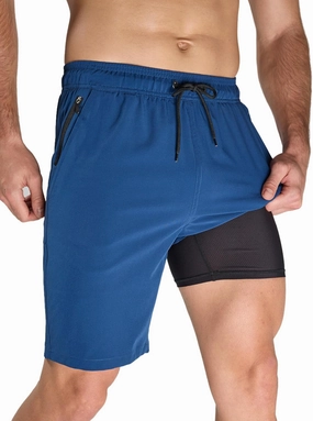 Arcweg Men's Swim Trunks 9" Swim Shorts with Compression Liner and Zipper Pockets Quick Dry Bathing Suit