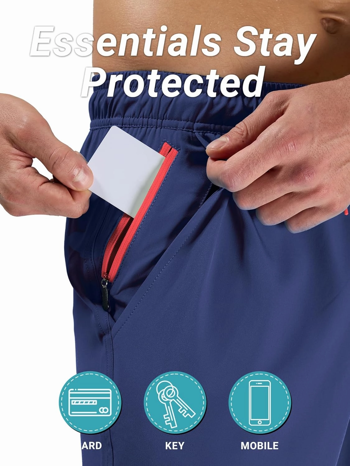 Arcweg Men's Swim Trunks 9" Swim Shorts with Compression Liner and Zipper Pockets Quick Dry Bathing Suit