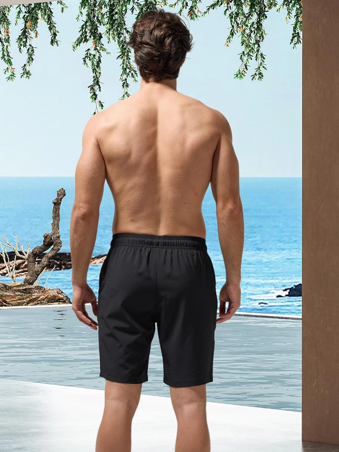 Arcweg Men's Swim Trunks 9" Swim Shorts with Compression Liner and Zipper Pockets Quick Dry Bathing Suit