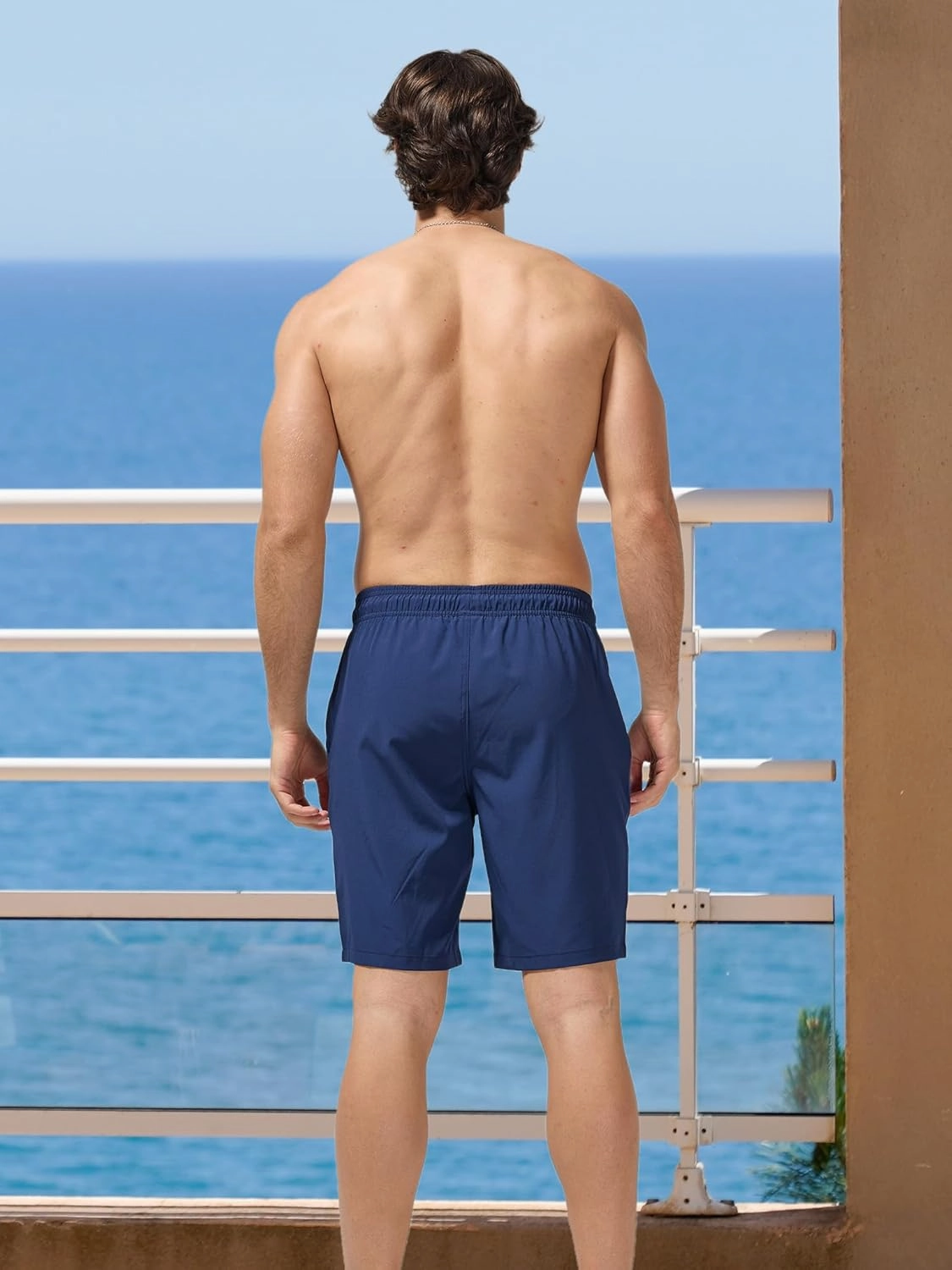 Arcweg Men's Swim Trunks 9" Swim Shorts with Compression Liner and Zipper Pockets Quick Dry Bathing Suit