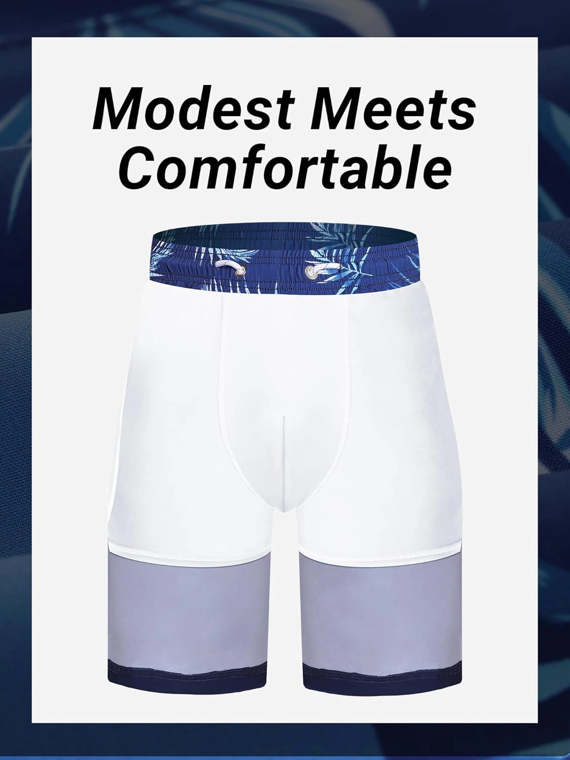 Arcweg Mens Swim Trunks with Compression Liner 2 in 1 9" Swimming Trunks Quick Dry Men's Swimwear for Surfing Summer Beach