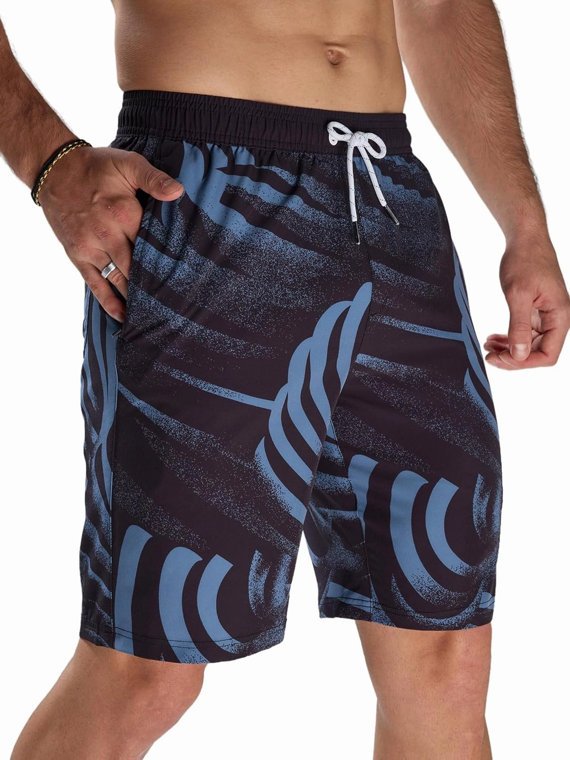 Arcweg Mens Swim Trunks with Compression Liner 2 in 1 9" Swimming Trunks Quick Dry Men's Swimwear for Surfing Summer Beach