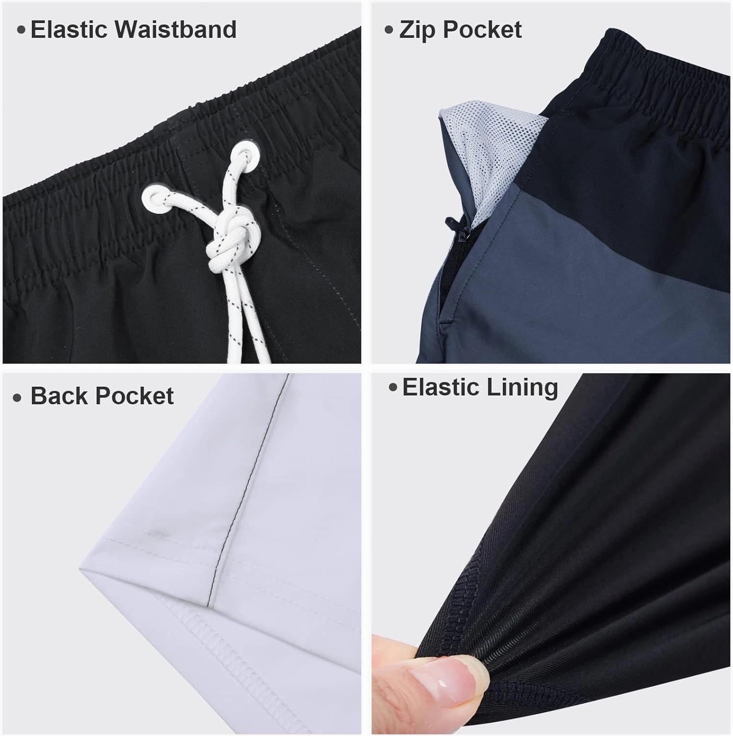Arcweg Mens Swim Trunks with Compression Liner 2 in 1 9" Swimming Trunks Quick Dry Men's Swimwear for Surfing Summer Beach