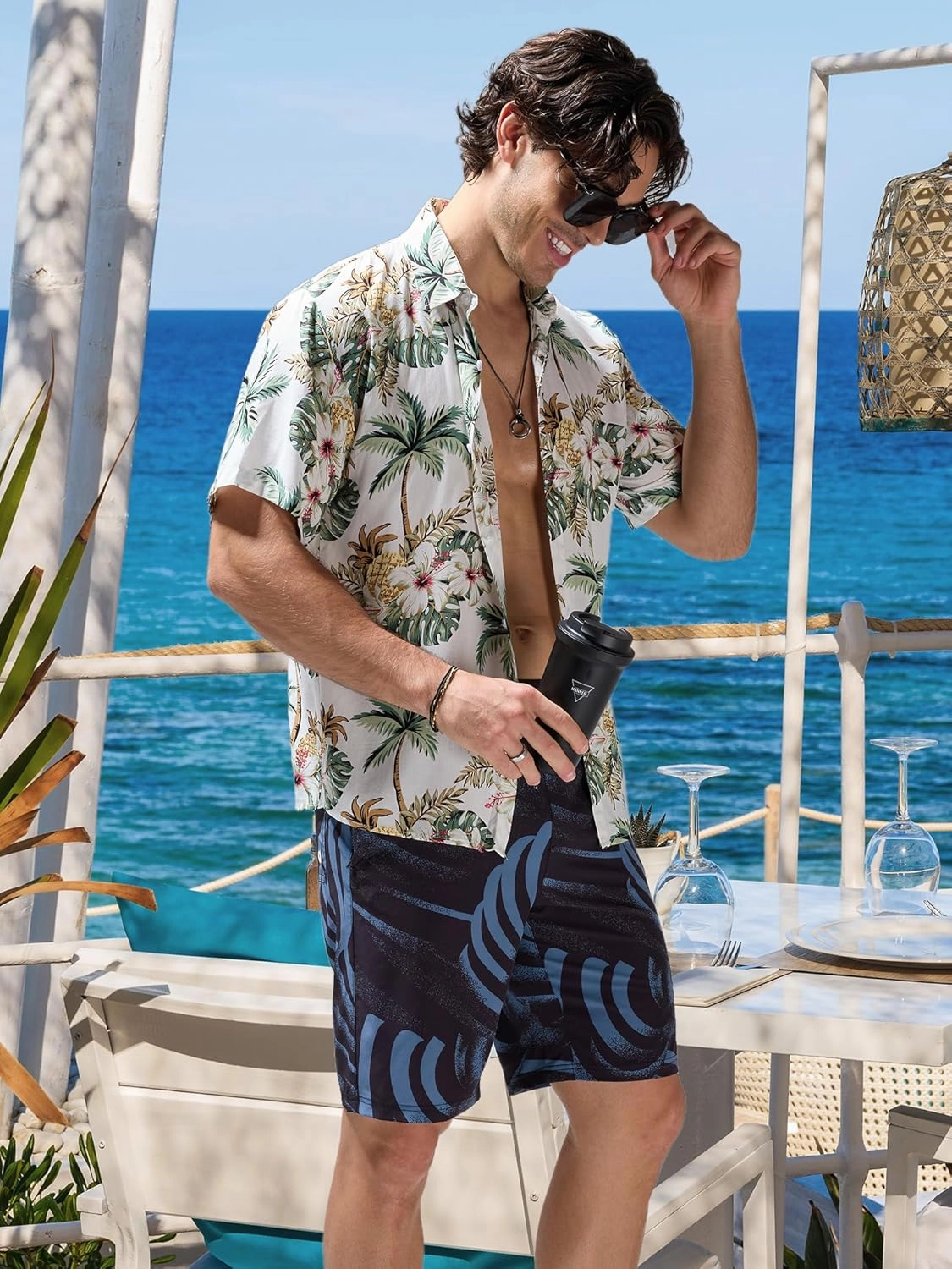 Arcweg Mens Swim Trunks with Compression Liner 2 in 1 9" Swimming Trunks Quick Dry Men's Swimwear for Surfing Summer Beach