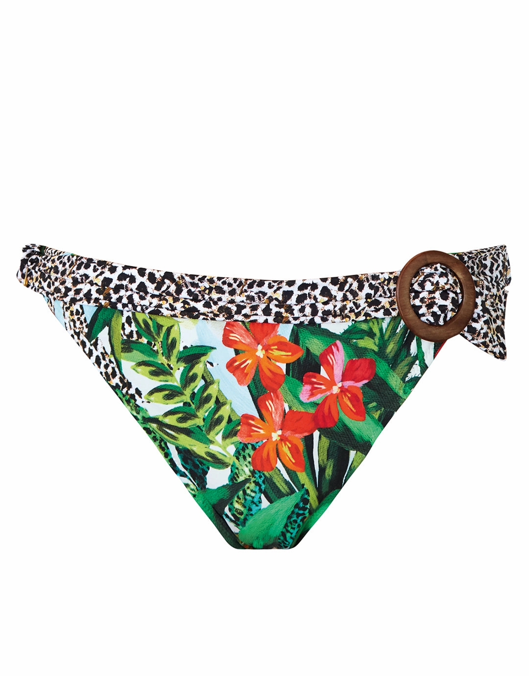 Aruba Banded Bikini Pant - Jungle Print