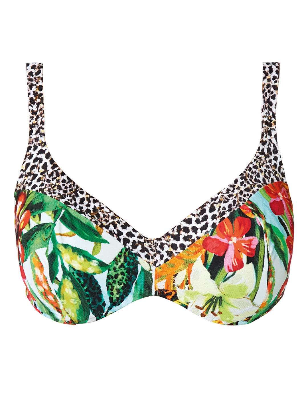 Aruba Plunge Bikini Top - Jungle Print