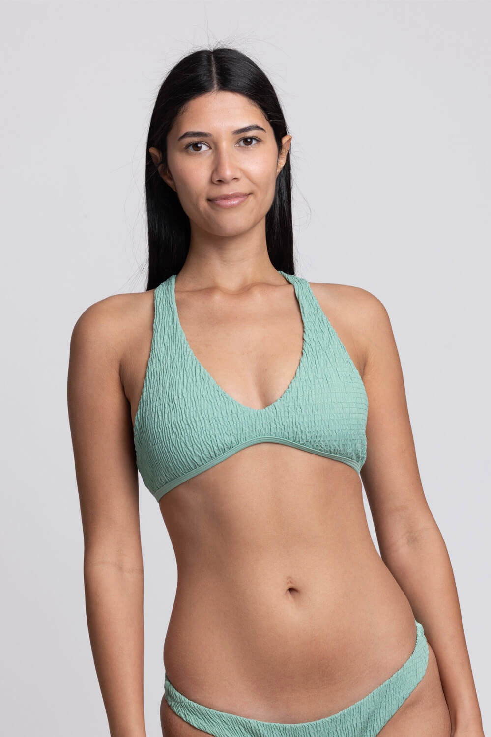 Aster Smocked Bikini Top - Clover