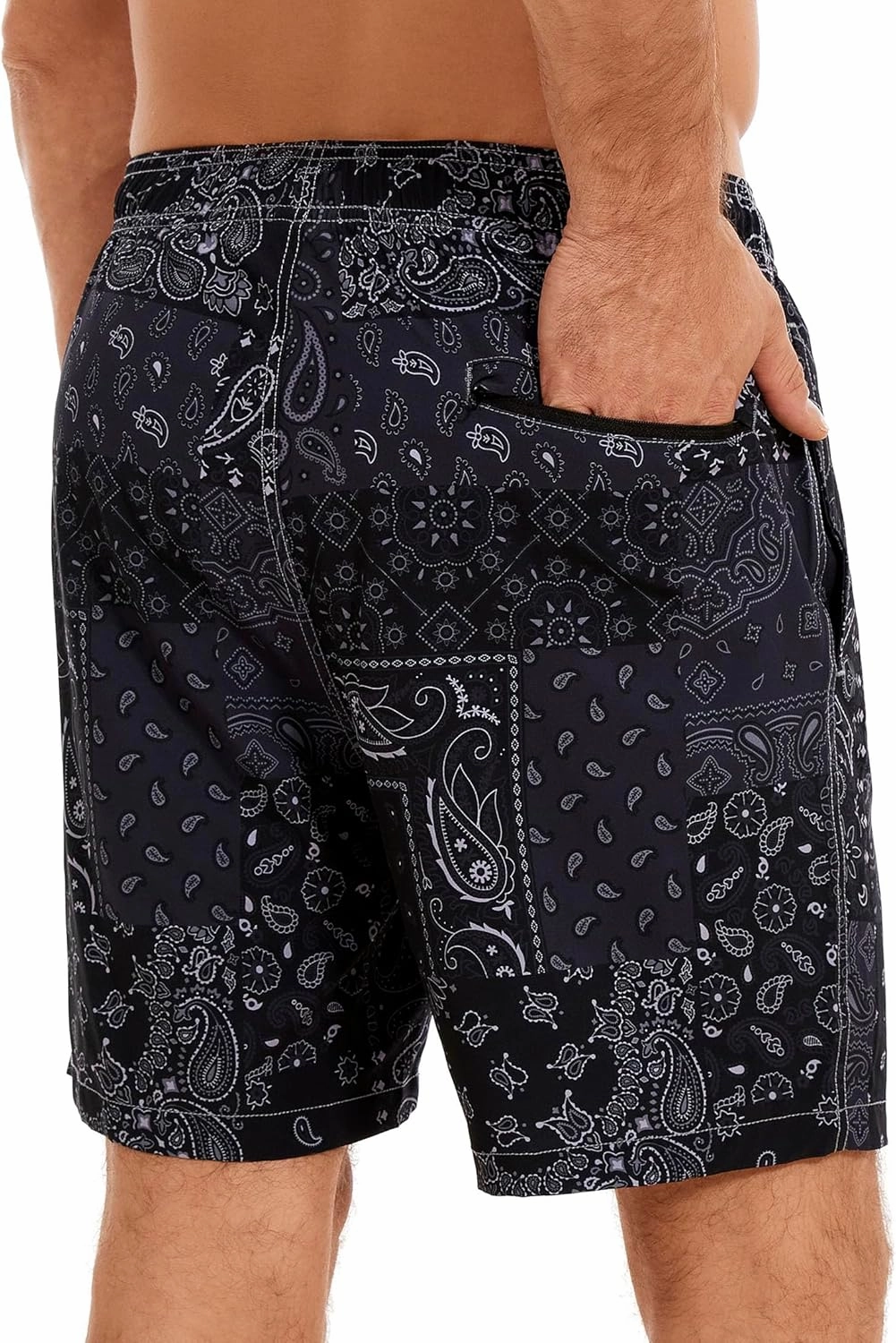 Aueyan Mens Swim Trunks with Compression Liner 7 inch Quick Dry Beach Board Shorts