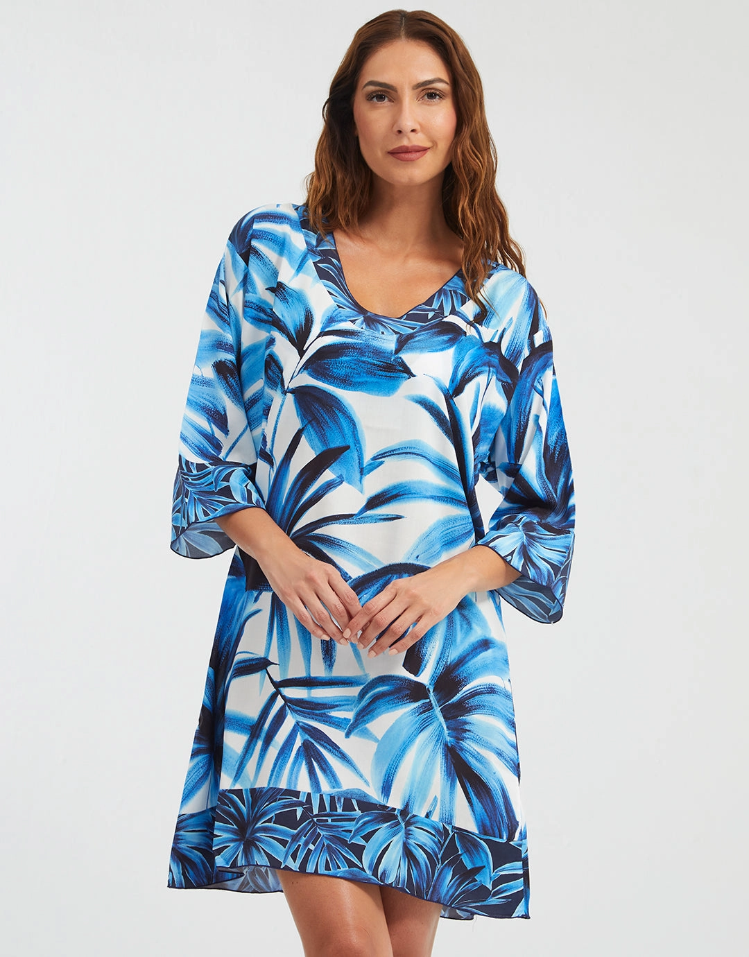Azura Dress - Blue and White