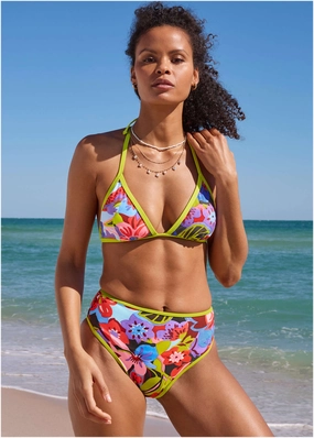 Bahamas Triangle Bikini Top - Strawberry Floral