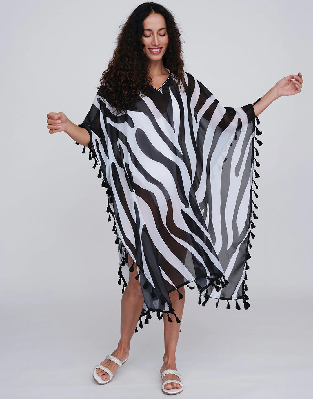 Bali Kaftan - Black and White