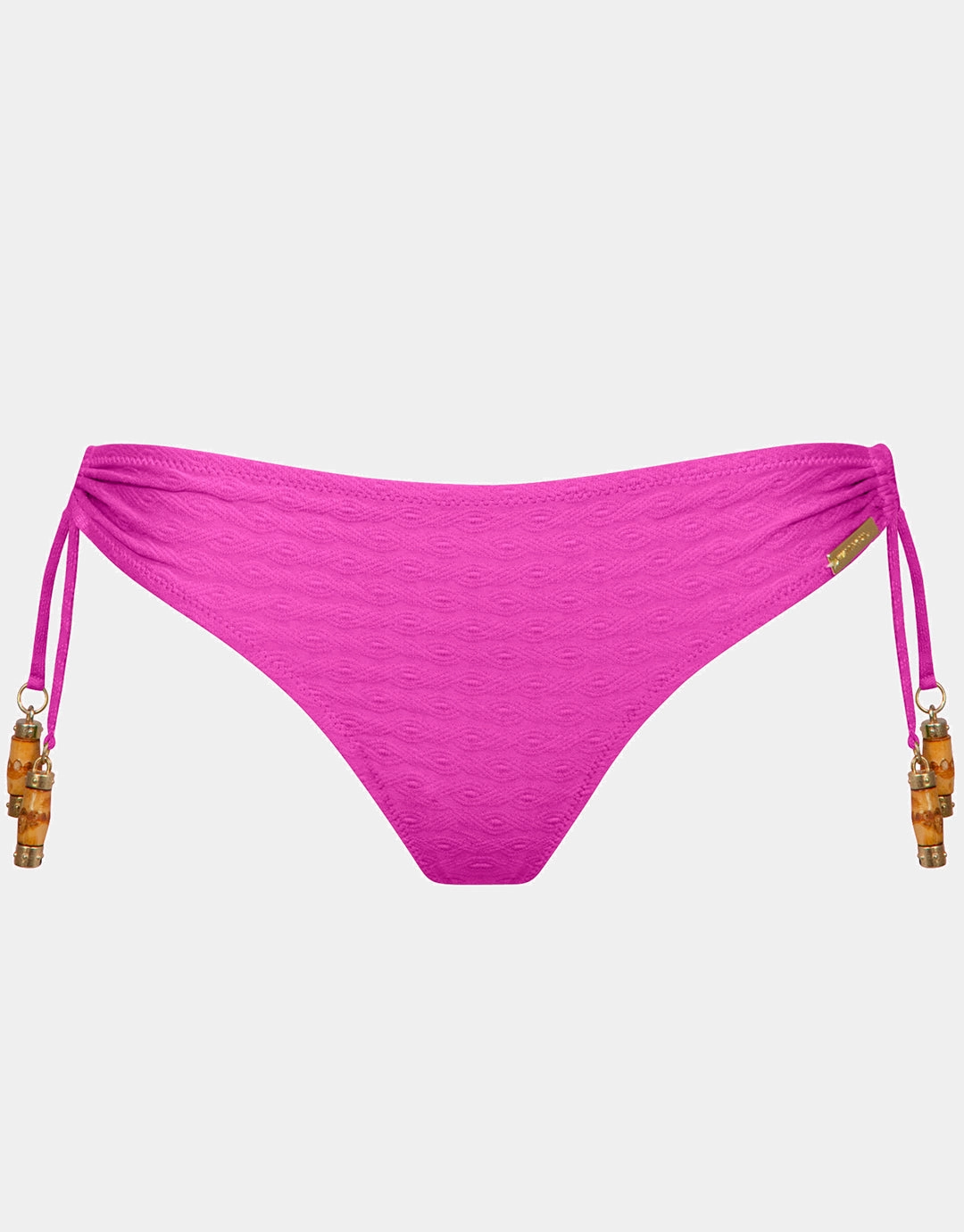 Bamboo Solids Loop Tie Bikini Pant - Intense Pink