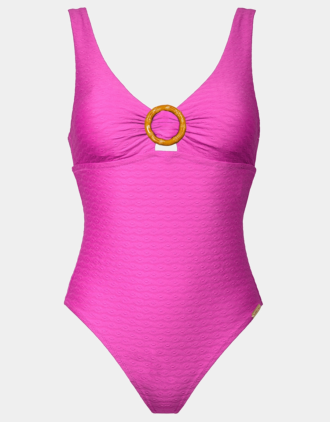 Bamboo Solids Ring Front Swimsuit - Intense Pink