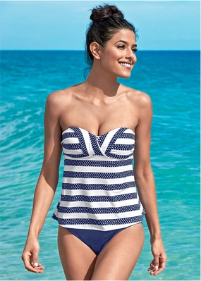 Bandeau Tankini Top - Sailor Blue
