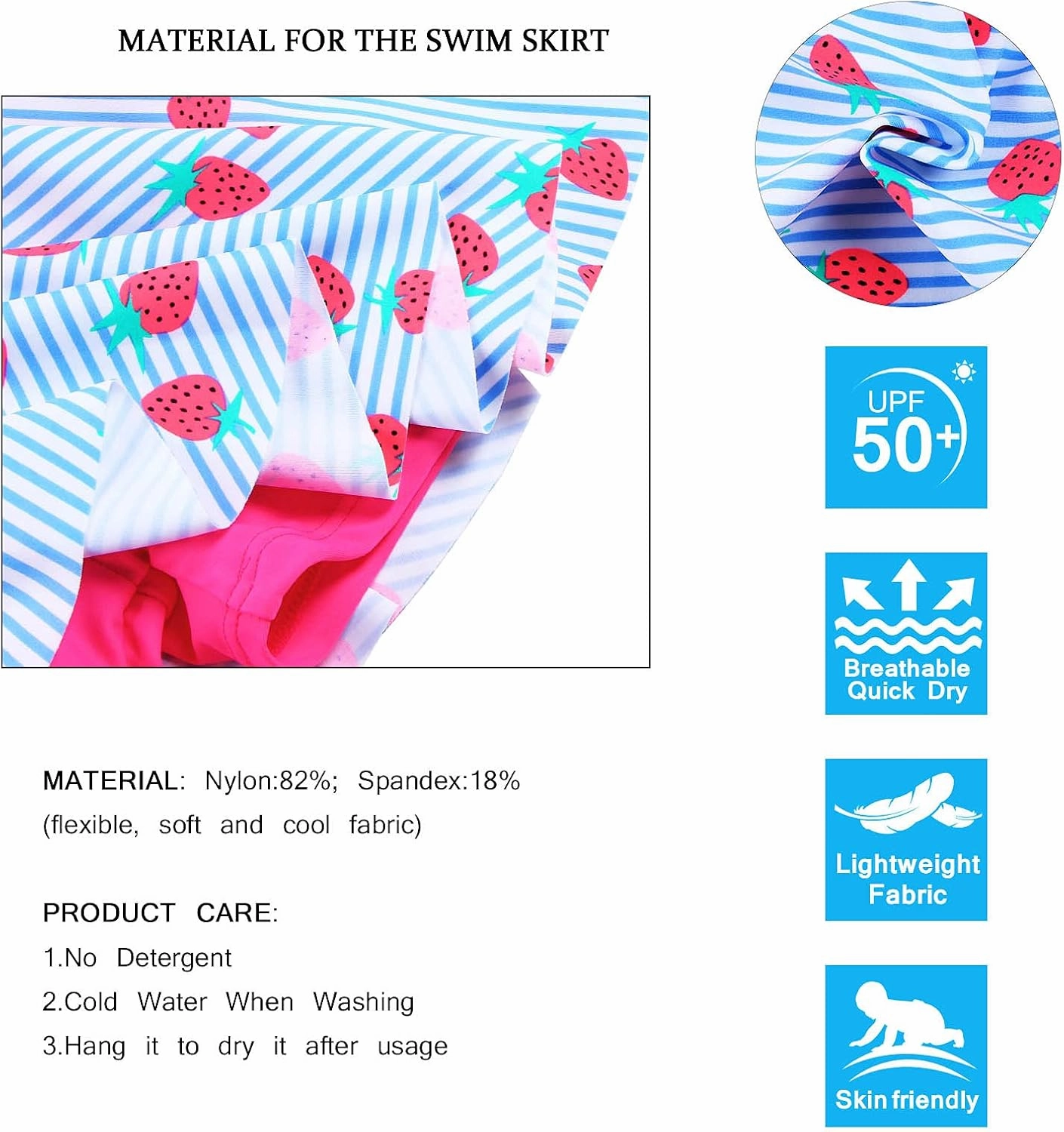 BAOHULU Girls Rash Guard 2 Pieces Bathing Suit UPF50  Swimsuit with Swimming Skirt Swimwear 2-12Y
