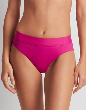 Beach Club Solids Classic Band Hipster Bikini Pant - Freesia Pink
