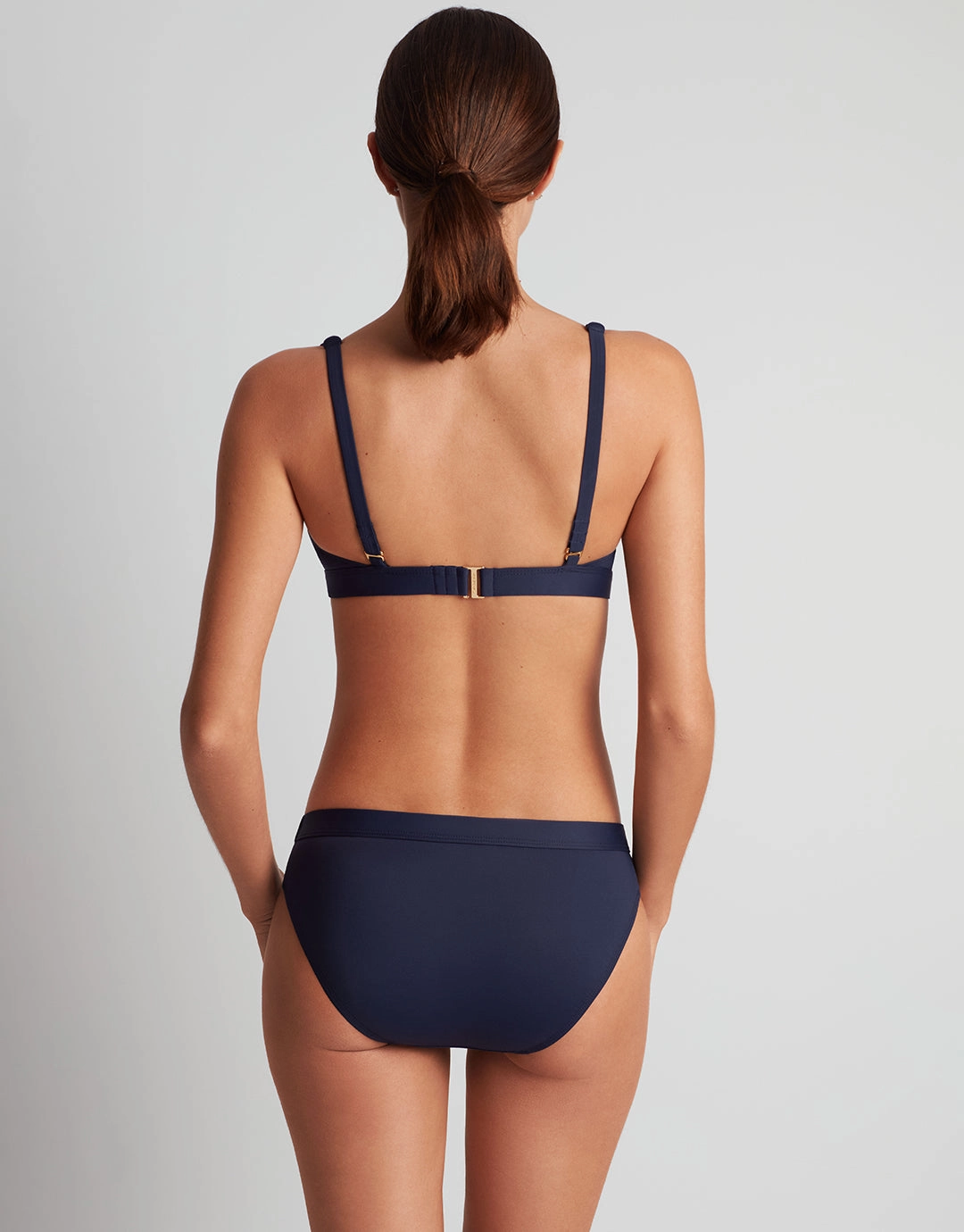 Beach Club Solids V Wire OTS Bikini Top - Dark Navy